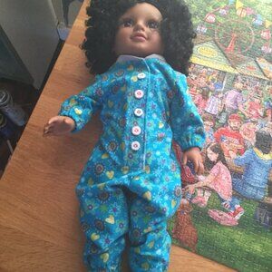 18" doll with 8 hand made outfits keep her dressed all week even for bed